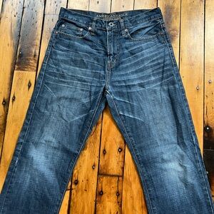 American Eagle Jeans Men’s 32x30* Relaxed Straight Dark Wash Denim Faded Y2K